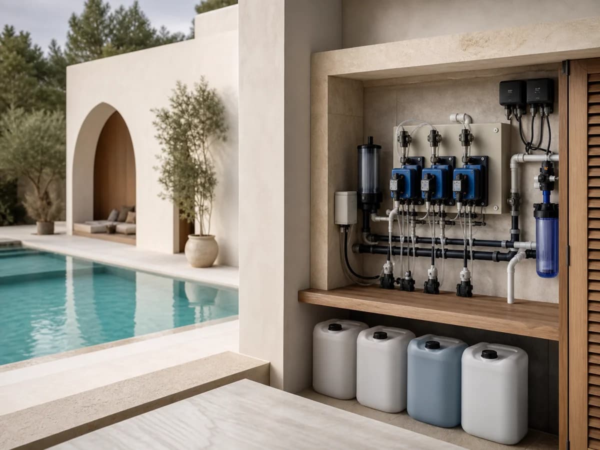 Poolchemie-Dosierung: Chlor, pH-Wert und Algizid pro Kubikmeter berechnen — detay görseli 1
