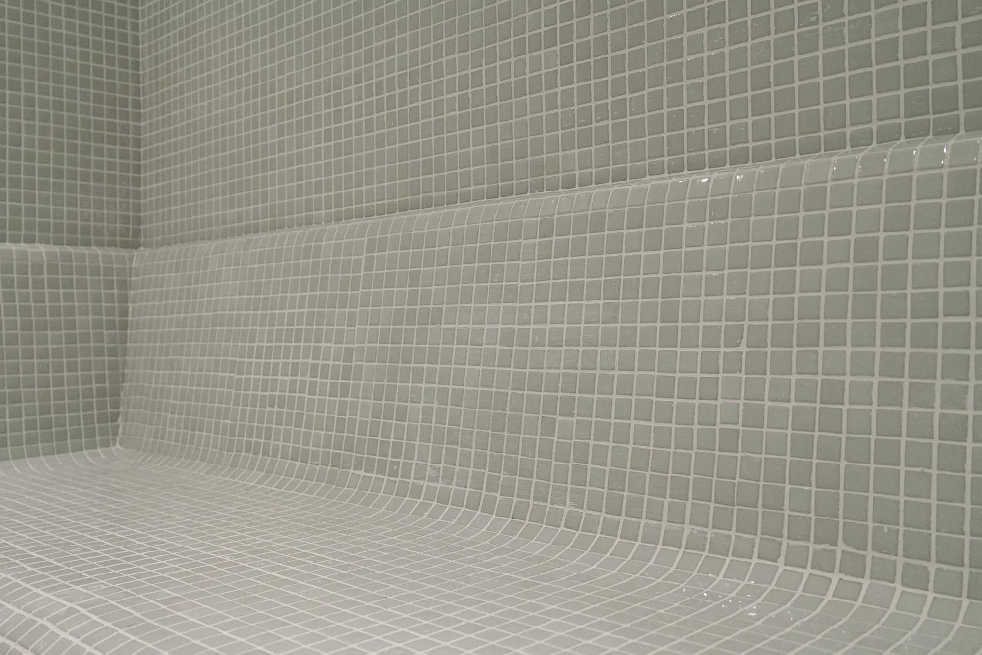Steam room with a white mosaic bench, Istanbul (Turkey)