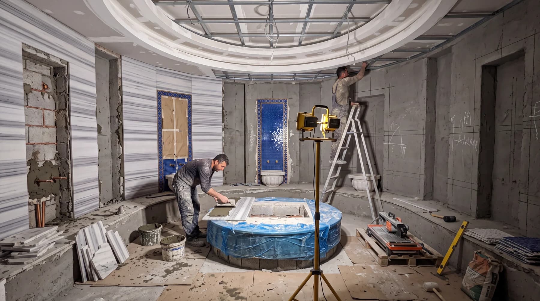 Kubbeli Lacivert Mozaik Hamam — Önce