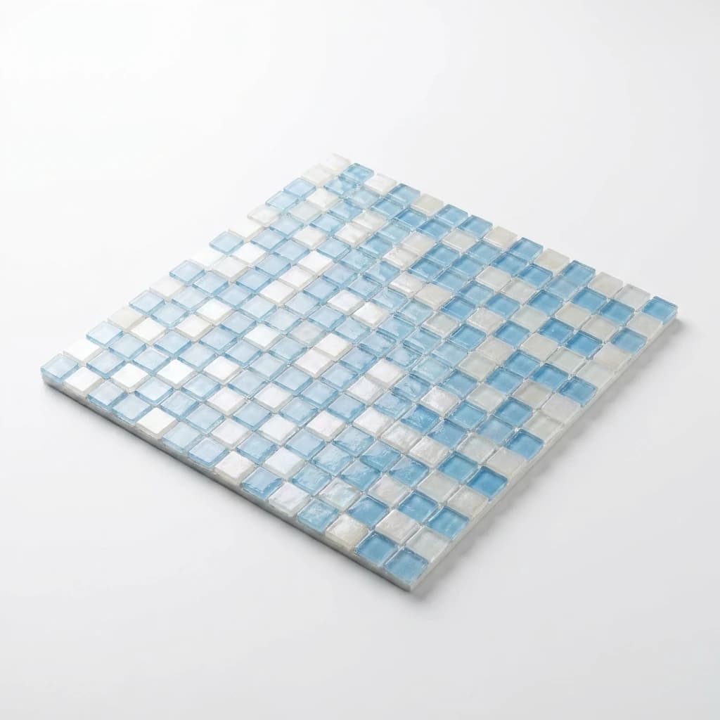 موزايك زجاجي — Pearl & Blue Mix