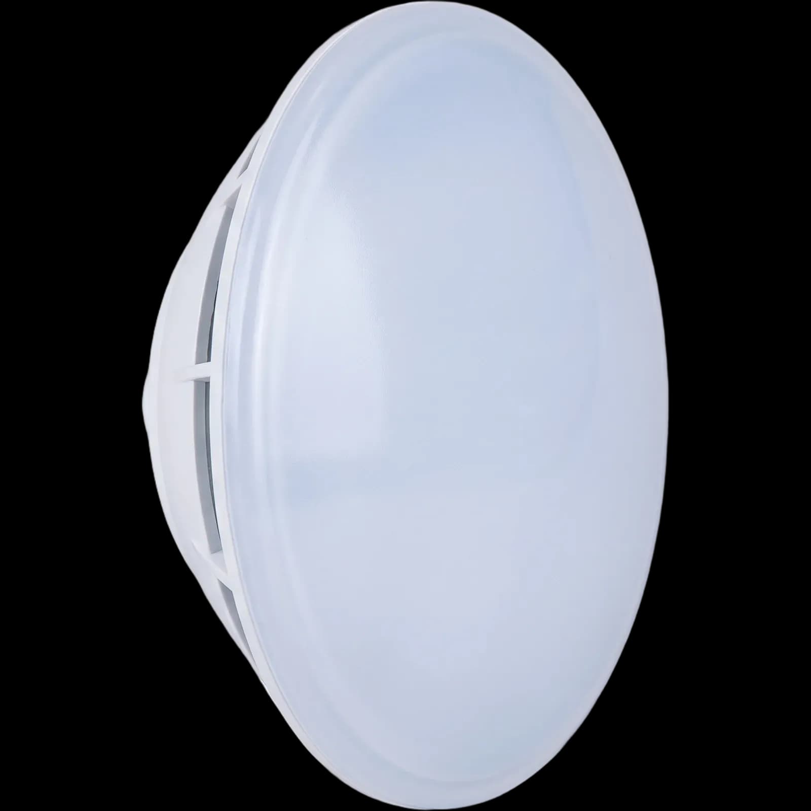 LumiPlus Essential PAR56 white LED pool lamp, smooth frosted lens and white body with side ribs