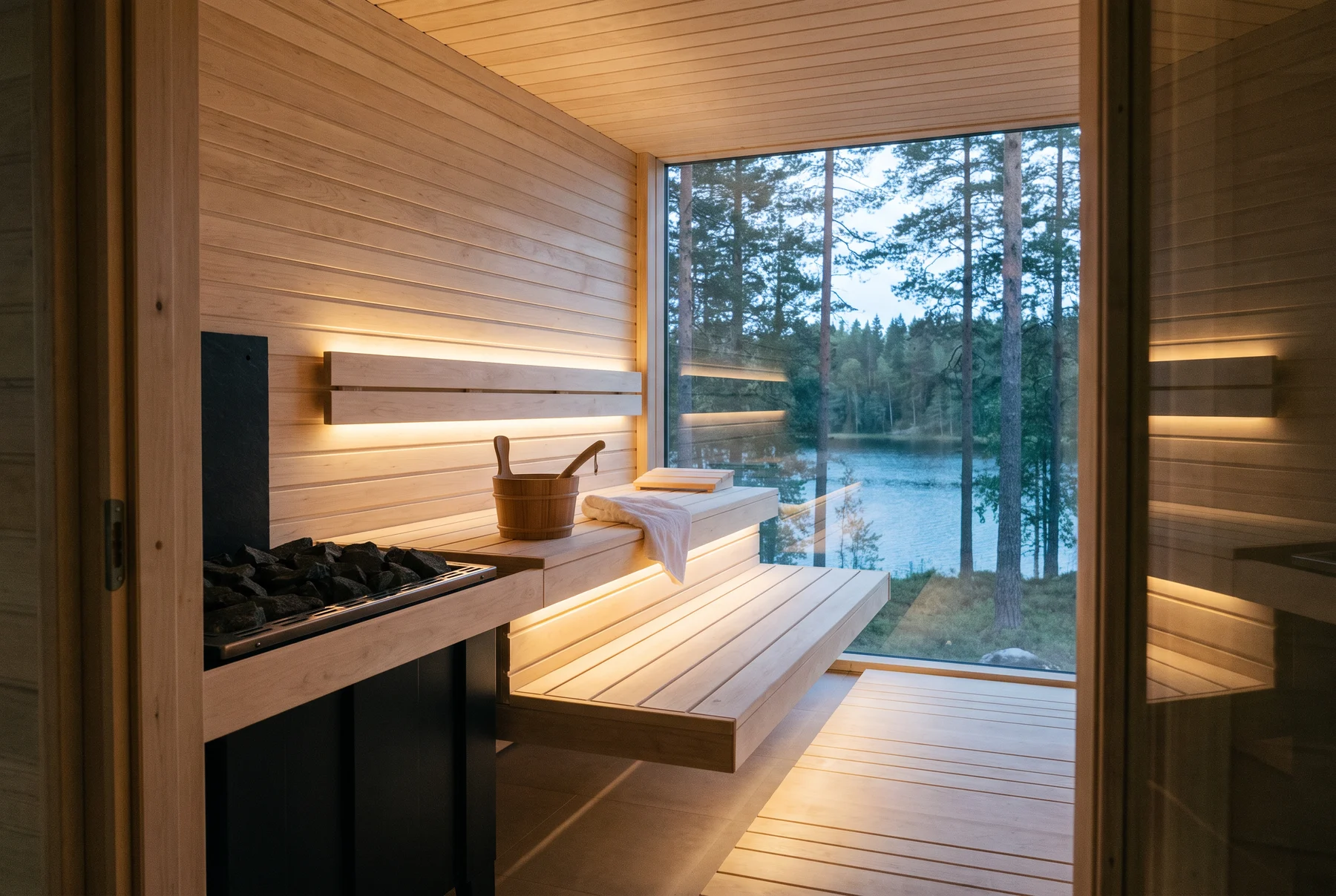 Göl Manzaralı Panoramik Sauna — Sonra